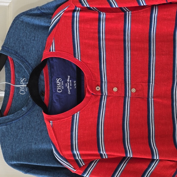 CHAPS BRAND MENS SHORT SLEEVES HENLEY TEE-SHIRTS BUNDLE OF 2 SIZE LARGE - Picture 2 of 16